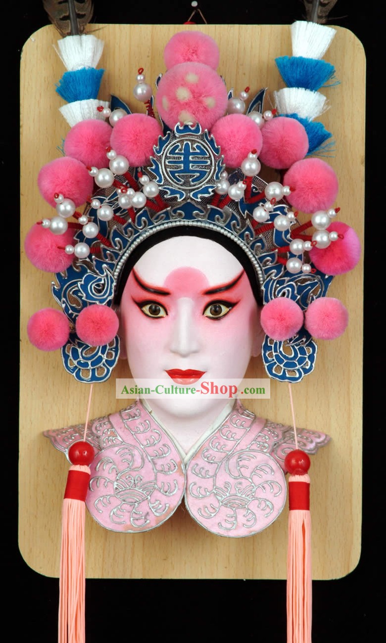 Handcrafted Peking Opera Mask Hanging Decoration - Lv Bu