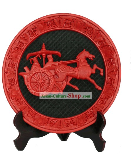 Chinese Palace Lacquer Works-People and Carriage of Three Kingdoms