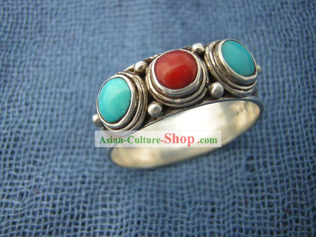 Tibet Three Colors Silver Ring