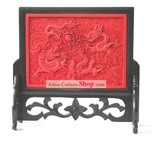 Traditional Lacquer Craft-Playing Dragons Plate