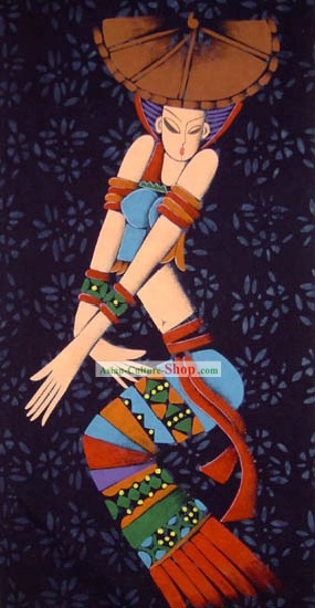 Hand Made Batik Hanging-Dancing Beauty