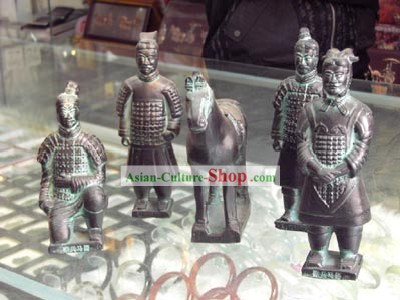 China Terra Cotta Warrior Pottery Set(5 Statues)