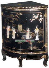 Chinese Palace Lacquer Ware Cabinet-Ancient Four Beauties