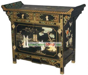 Chinese Palace Lacquer Ware Cabinet-Meeting