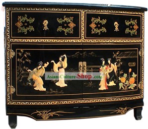 Chinese Ancient Style Lacquer Ware Cabinet