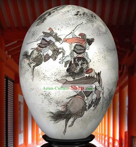 Chinese Wonders Hand Painted Colorful Egg-Ancient War Time