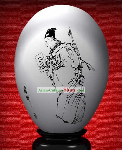 Chinese Wonder Hand Painted Colorful Egg-Ancient Scholar of The Dream of Red Chamber