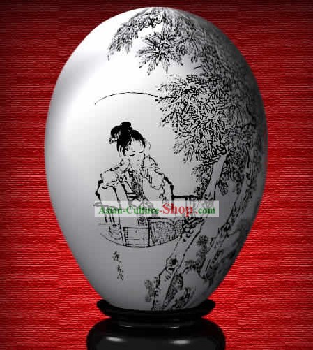 Chinese Wonder Hand Painted Colorful Egg-Spring Girl of The Dream of Red Chamber