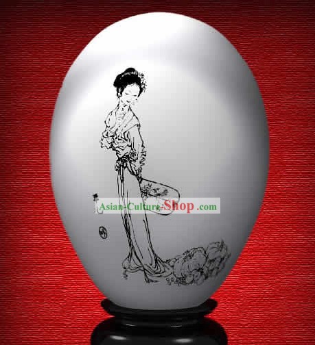 Chinese Wonder Hand Painted Colorful Egg-Ping Er of The Dream of Red Chamber