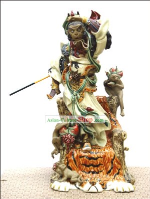 Hand Made Foshan Artistic Ceramics Statue-Monkey King Sun Wukong