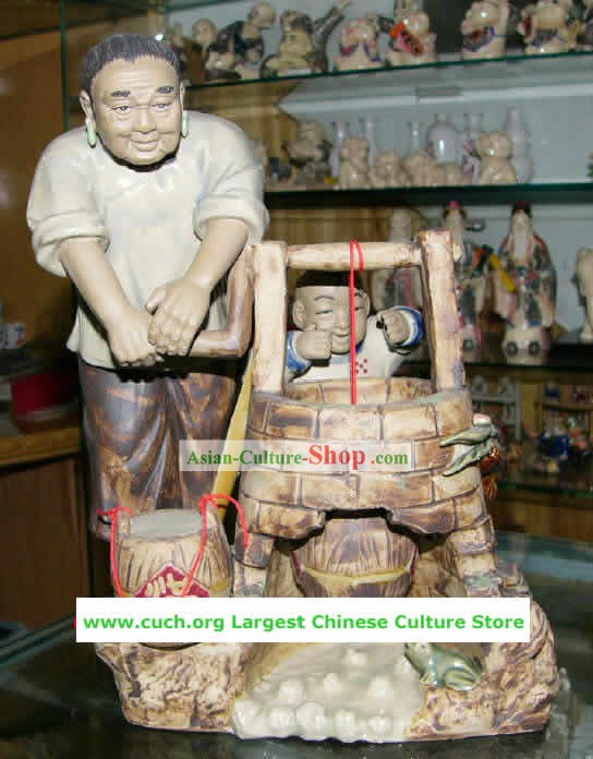 Chinese Hand Made Shi Wan Ceramics-Grandmother Love