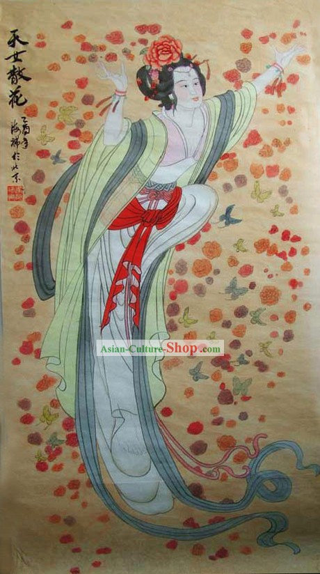 Chinese Traditional Painting-The Heavenly Maids Scatter Flower