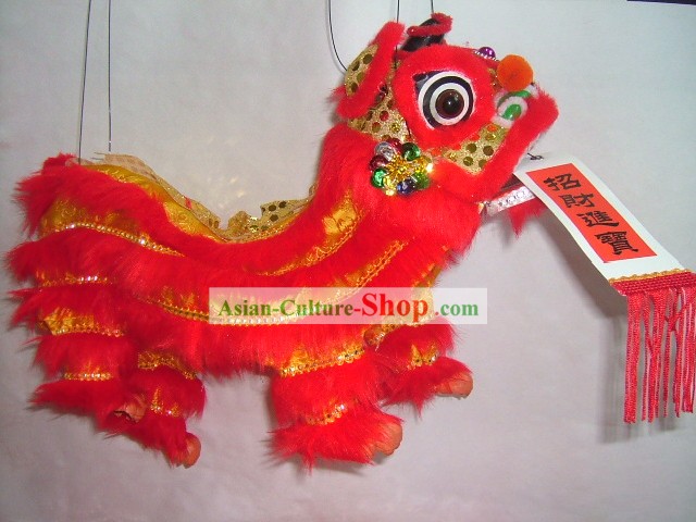 Chinese Classic Handmade Hand Puppet-Red Lion Dance