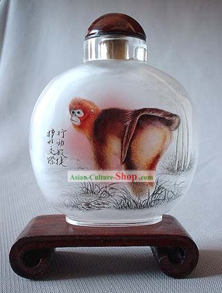 Snuff Bottles With Inside Painting Chinese Zodiac Series-Monkey