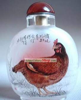 Snuff Bottles With Inside Painting Chinese Zodiac Series-Rooster