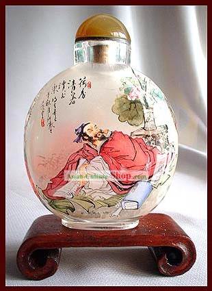 Snuff Bottles With Inside Painting Characters Series-Lotus Perfume