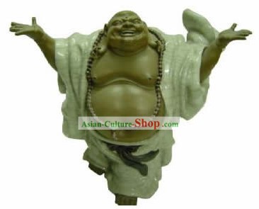 Chinese Porcelain Figurine from Shi Wan-Wise and Happy Monk