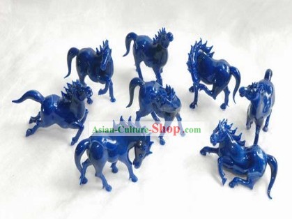 Chinese Classic Coloured Glaze Works-Eight Horses