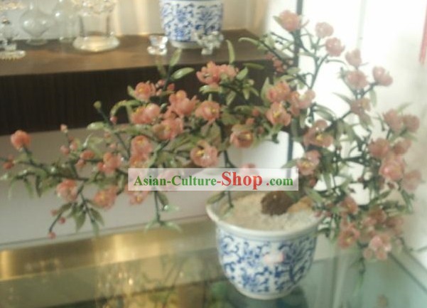 Chinese Classic Coloured Glaze Works-Welcome Spring Flower Tree