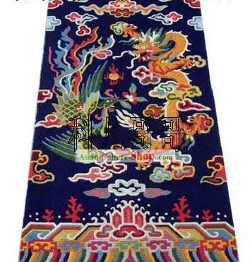 Art Decoration Chinese Hand Made Wool Dragon and Phoenix Rug(180¡Á93cm)