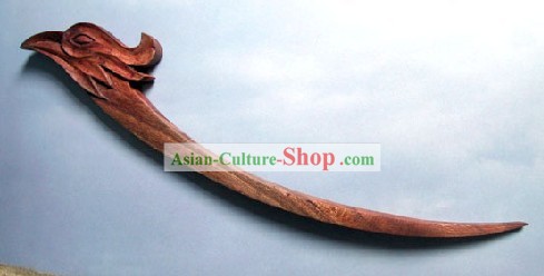 Hand Carved Chinese Traditional Walnut Hair Pin (Hairpin)-Phoenix