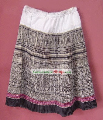Stunning Miao Minority Silk Thread Hand Embroidery Skirt for Woman