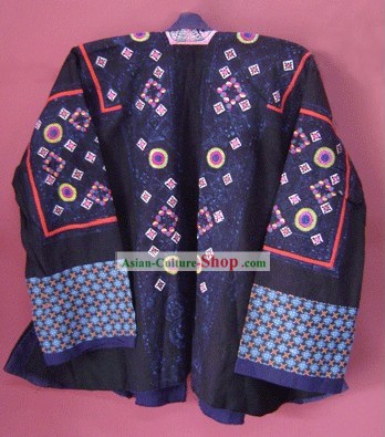 Stunning Miao Minority Silk Thread Hand Embroidery Plum Bloosm Skirt 1