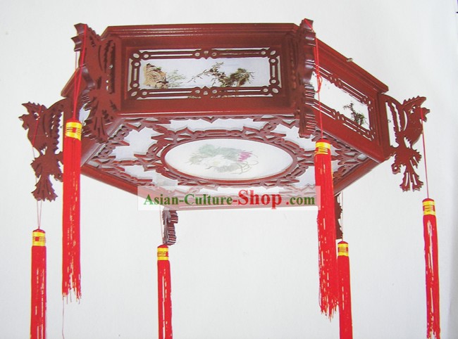 Chinese Classical Hand Made Palace Lotus and Phoenix Ceiling Lantern