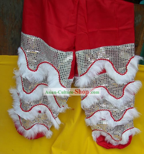 White Wool Top Quality Two Pairs of Lion Dance Pants and Claws