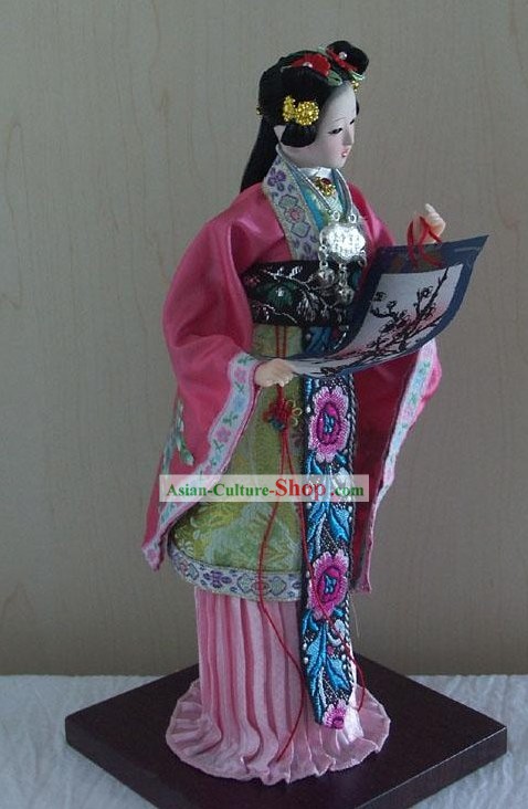 Handmade Peking Silk Figurine Doll - Jia Xichun in Dream of the Red Chamber
