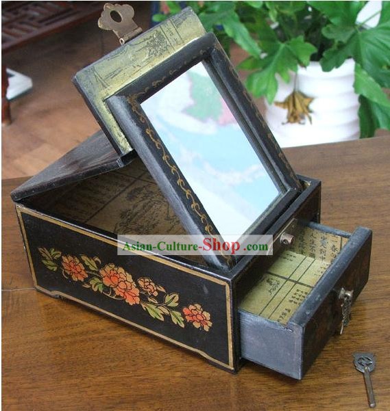 Archaize Chinese Colored Drawing Making Up Black Casket