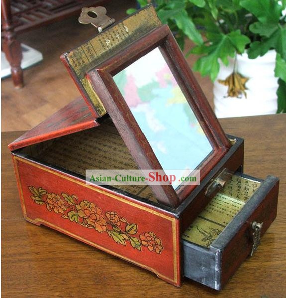 Archaize Chinese Colored Drawing Making Up Red Casket