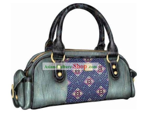Hand Made and Embroidered Chinese Miao Minority Handbag for Women - Clove