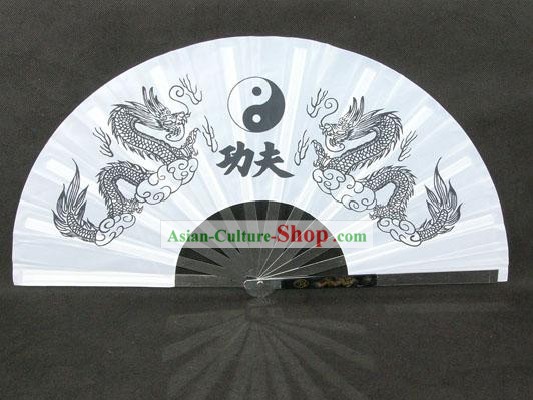 Chinese Professional Stainless Steel Taiji and Kung Fu Dragon Fan