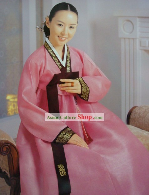 Korean Classic 100 Percent Handmade Korean Hanbok for Woman (pink)