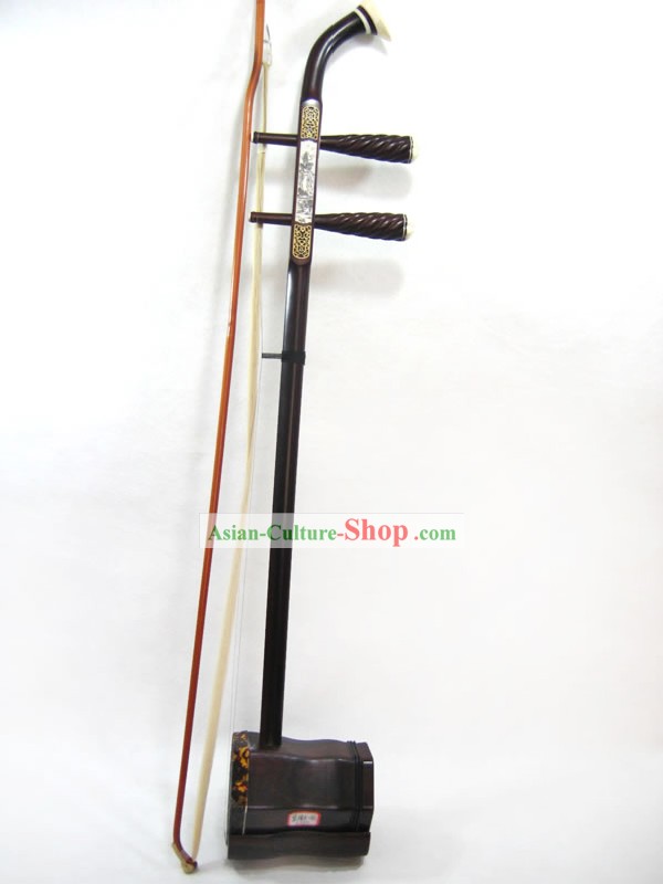 Traditional Snakeskin and Red Sandal Wood Two-stringed Chinese Fiddle Complete Set