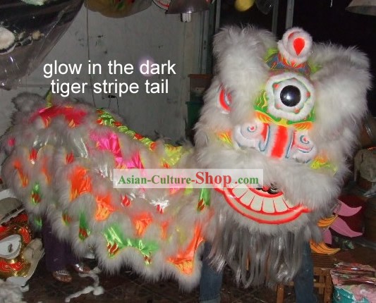 Chinese Fluorescent Luminous Rainbow Lion Dance Costumes Complete Set Lion Dance Lantern