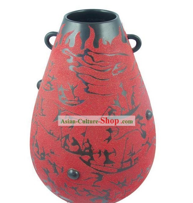 Chinese Traditional Longshan Black Pottery - Fire Burning Chi Bi