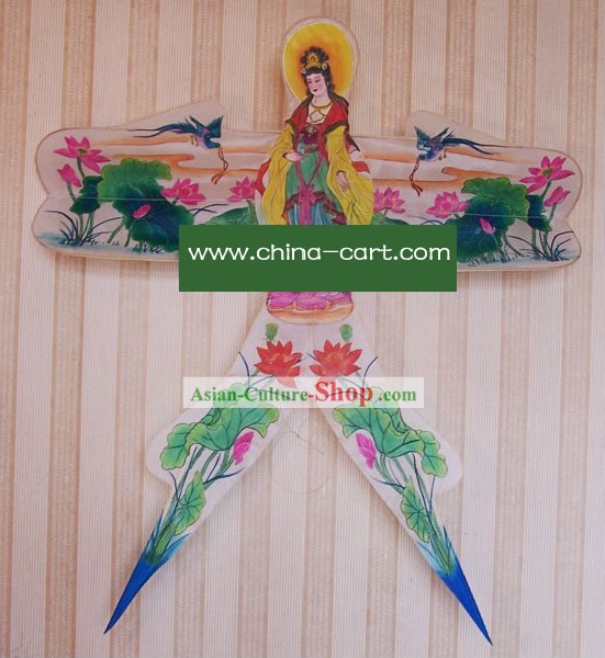 Chinese Classical Hand Painted and Made Swallow Kite - Kwan-yin