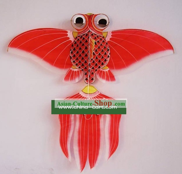 Chinese Traditional Weifang Hand Painted and Made Kite - Goldfish