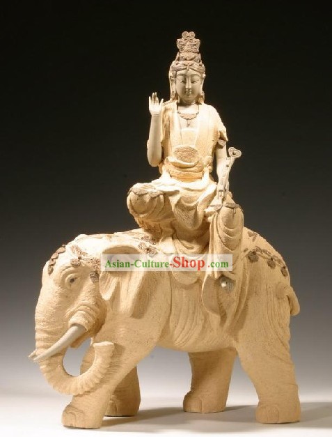 Chinese Classic Shiwan Ceramics Statue Arts Collection - Kwan Yin Riding Elephant