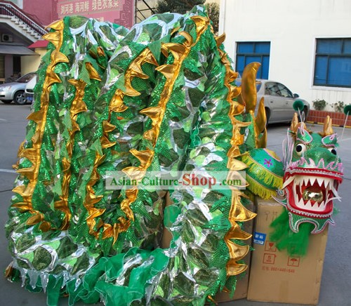 Chinese Classic Net Dragon Dance Equipments Complete Set (green)