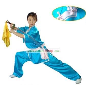 Chinese Traditional Changquan Long Fist 100 Percent Silk Uniform for Women