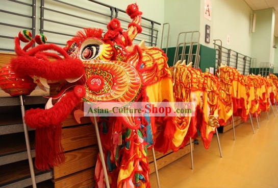 Traditional Chinese Happy Festival Celebration Dragon Dance Costume Complete Set