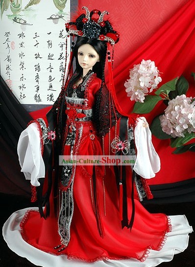 Supreme Chinese Empress Costumes and Hat Complete Set