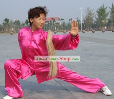 Chinese Professional Flashing Martial Arts and Tai Chi Suit (pink)