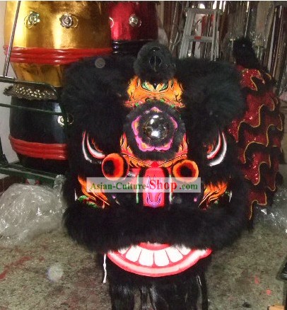 Professional Competition and Parade Long Wool Lion Dance Costumes Full Set