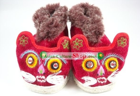 Chinese Handmade Tiger Head Shoes for Kids