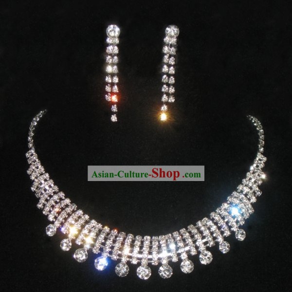 Necklace and Earrings Chinese Wedding Bride Jewelry Set