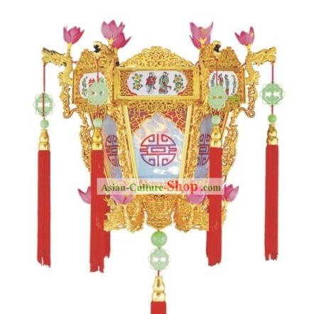 Chinese New Year Golden Flower Basket Wall Lantern